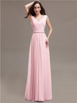 Honest A-line Chiffon Long Bridesmaid Dresses