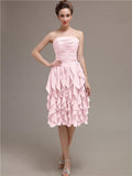 Elegant Strapless Princess A-line Knee-Length Bridesmaid Dresses