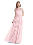 Elegant A-line Chiffon Sleeveless Long Bridesmaid Dresses