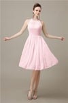 Halter  A-line Knee-Length Chiffon Bridesmaid Dresses