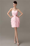 Elegant A-line Pleated Chiffon Knee-length Bridesmaid Dresses