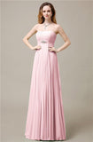 Elegant Straight Chiffon A-line Floor-Length Bridesmaid Dresses