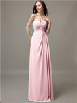 Elegant Sweetheart Chiffon A-line Long Bridesmaid Dresses