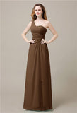 One-Shoulder A-line Sleeveless Floor-Length Bridesmaid Dresses