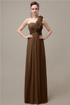 Simple A-line One-Shoulder Floor-Length Chiffon Bridesmaid Dresses