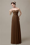 Sweetheart A-line Simple Chiffon Floor-Length Long Bridesmaid Dresses