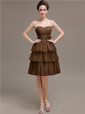 Sweetheart Pleats A-line Short Bridesmaid Dresses