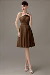 Simple A-line Chiffon One Shoulder Short Bridesmaid Dresses