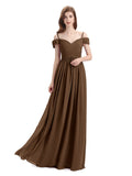 Simple A-line Chiffon Spaghetti Straps Bridesmaid Dresses