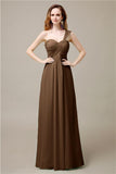 Pretty A-line Chiffon One-Shoulder Floor-Length Bridesmaid Dresses