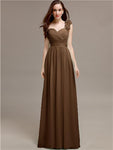 A-line One-Shoulder With Flowers Floor-Length Bridesmaid Dresses