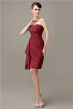 Elegant Sweetheart Chiffon Backless Sheath Bridesmaid Dresses