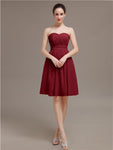 Sweetheart Chiffon A-line Short Bridesmaid Dresses