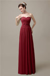 Sweetheart A-line Simple Chiffon Floor-Length Long Bridesmaid Dresses