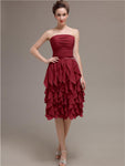 Elegant Strapless Princess A-line Knee-Length Bridesmaid Dresses