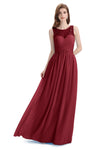 Elegant A-line Chiffon Sleeveless Long Bridesmaid Dresses