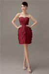 Elegant A-line Pleated Chiffon Knee-length Bridesmaid Dresses