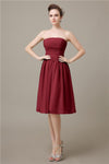 Pretty Strapless Chiffon A-line Knee-Length Bridesmaid Dresses