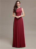 Simple One-Shoulder Sleeveless A-line Chiffon Bridesmaid Dresses