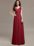 Elegant A-line One-Shoulder With Flowers Floor-Length Bridesmaid Dresses