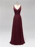 Fashion A-line V-neck Chiffon Bridesmaid Dresses