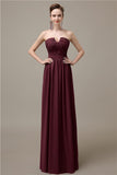 Sweetheart Simple A-line Floor-Length Chiffon Bridesmaid Dresses