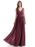 Elegant V-neck Floor Lenght Bridesmaid Dresses