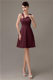 Simple A-line Knee-length Chiffon Bridesmaid Dresses