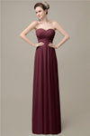 A-line Chiffon Sweetheart Floor-Length Long Bridesmaid Dresses