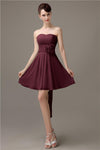 Sweatheart A-line Chiffon Short Bridesmaid Dresses with flower