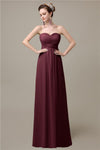 A-line Sweetheart Chiffon Floor-Length Long Bridesmaid Dresses