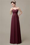 A-line Sweetheart Chiffon Floor-Length Long Bridesmaid Dresses