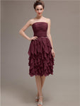 Elegant Strapless Princess A-line Knee-Length Bridesmaid Dresses