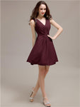 V-Neck Short A-Line Knee length Bridesmaid Dresses