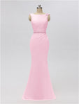 Sleeveless Mermaid Bateau Floor Length Bridesmaid Dresses