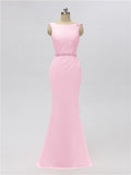 Sleeveless Mermaid Bateau Floor Length Bridesmaid Dresses