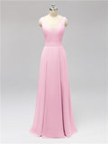 Fashion A-line V-neck Chiffon Bridesmaid Dresses