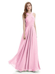 A-line Unique Deisgn Chiffon Long Bridesmaid Dresses