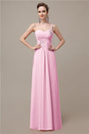 Sweatheart A-line Chiffon One Shoulder Floor-Length Long Bridesmaid Dresses