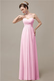 A-line Chiffon Sweatheart Floor-Length Beach Bridesmaid Dresses