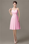 Halter A-line Chiffon Simple Backless Bridesmaid Dresses