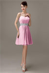 Spaghetti Straps Sweetheart A-line Chiffon Appliques Bridesmaid Dresses