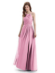 Charming Halter Side Slit Floor Lenght Bridesmaid Dresses