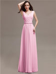 Honest A-line Chiffon Long Bridesmaid Dresses