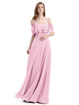 Elegant A-line Spaghetti Straps Chiffion Floor-Length Bridesmaid Dresses