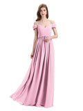 Simple A-line Chiffon Spaghetti Straps Bridesmaid Dresses