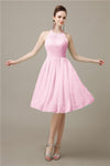 Halter  A-line Knee-Length Chiffon Bridesmaid Dresses