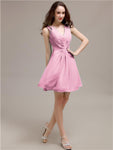 V-Neck Short A-Line Knee length Bridesmaid Dresses