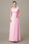 One Shoulder Chiffon A-line Floor-Length Bridesmaid Dresses