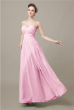 Pretty Strapless Chiffon A-line Floor-Length Bridesmaid Dresses